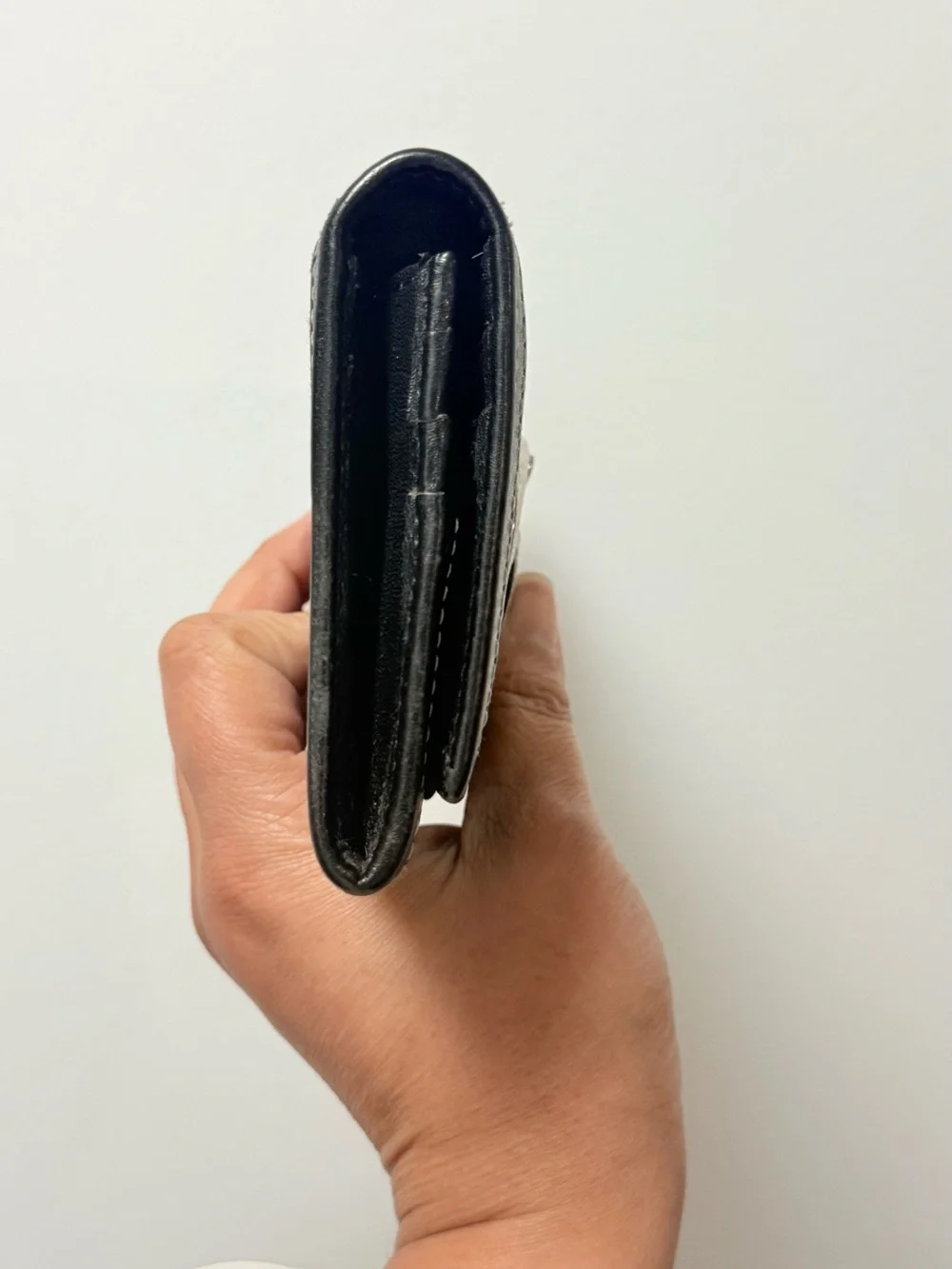 Y2K Coach Black Signature Canvas Wallet with Silver-Tone Buckle